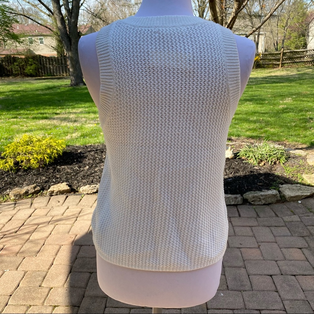 NWT-Anthropologie White Knit rank top - Picture 2 of 6